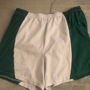 Athletic Colorblock Shorts - White & Green